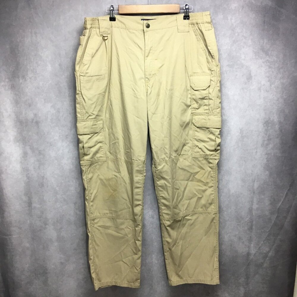 5.11 Tactical Men Cargo Pants size 40x32 Tan D Ring Pockets Tech Trades EMT Work